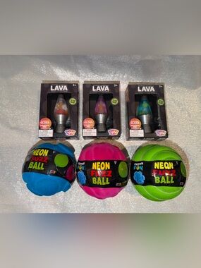 Lava Squish & Flow Mini Lamp Squishy Set of 3
Neon Fuzz Balls Set Of 3